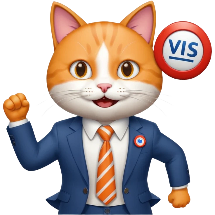 happy cat running for president emoji