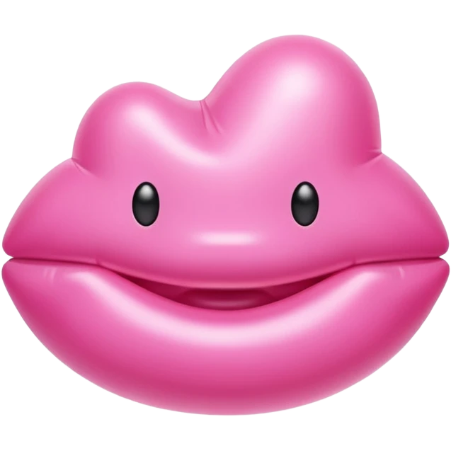 pink puffy inflatable ballon lips emoji