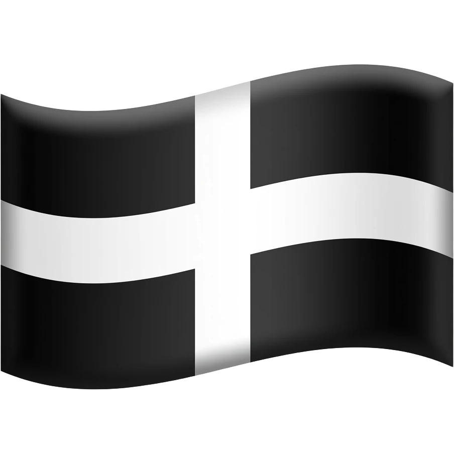 Black and white cornish flag emoji emoji