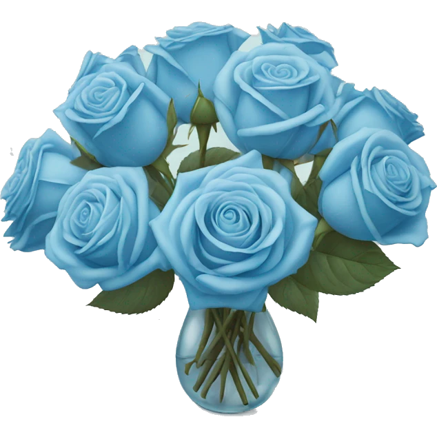 Sky blue rose bouquet still life emoji