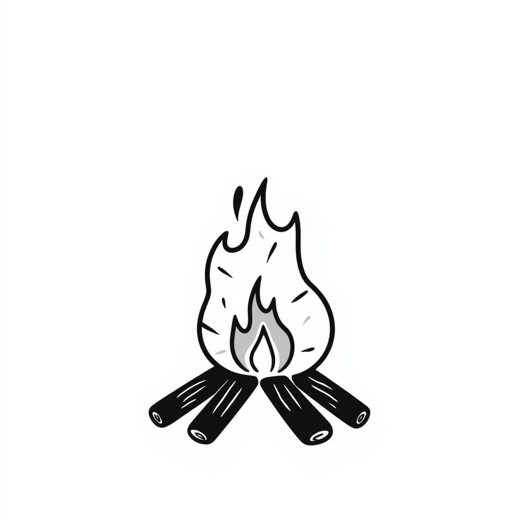 fire with firewood emoji