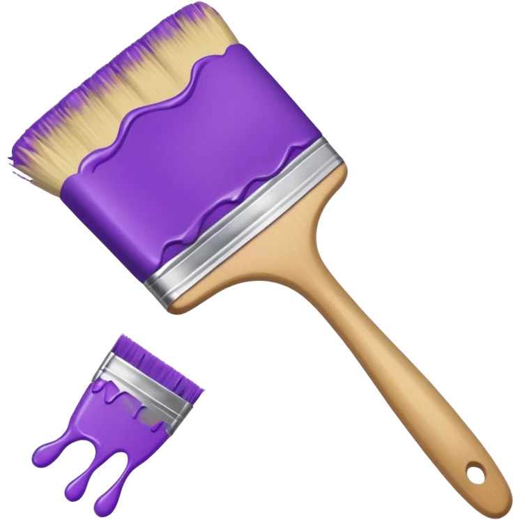 Paint brush with purple paint in the end of the brush  emoji
