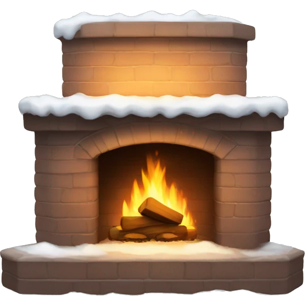 Fireplace with snow outside emoji
