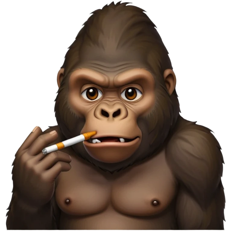 Annoyed gorilla smoking emoji