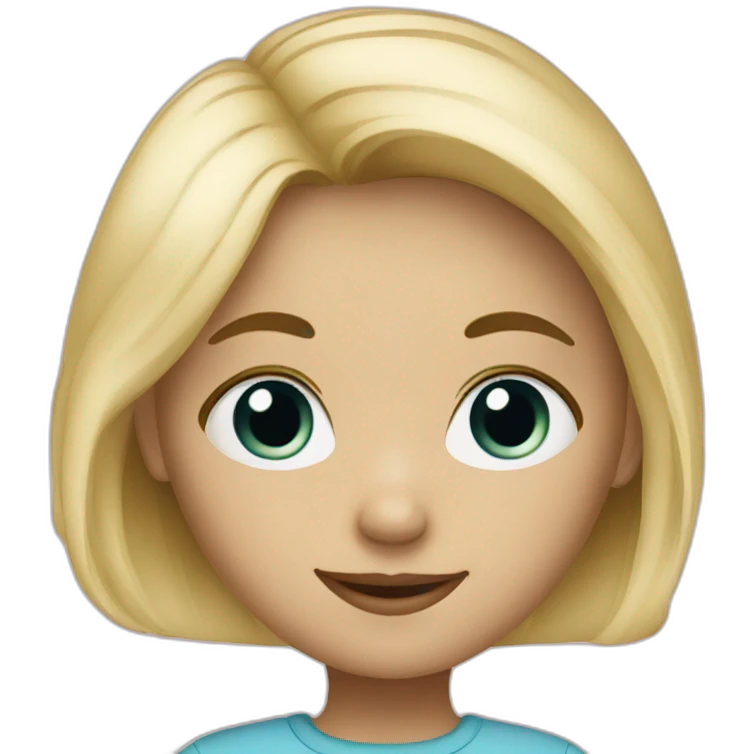 Blonde girl with baby boy emoji