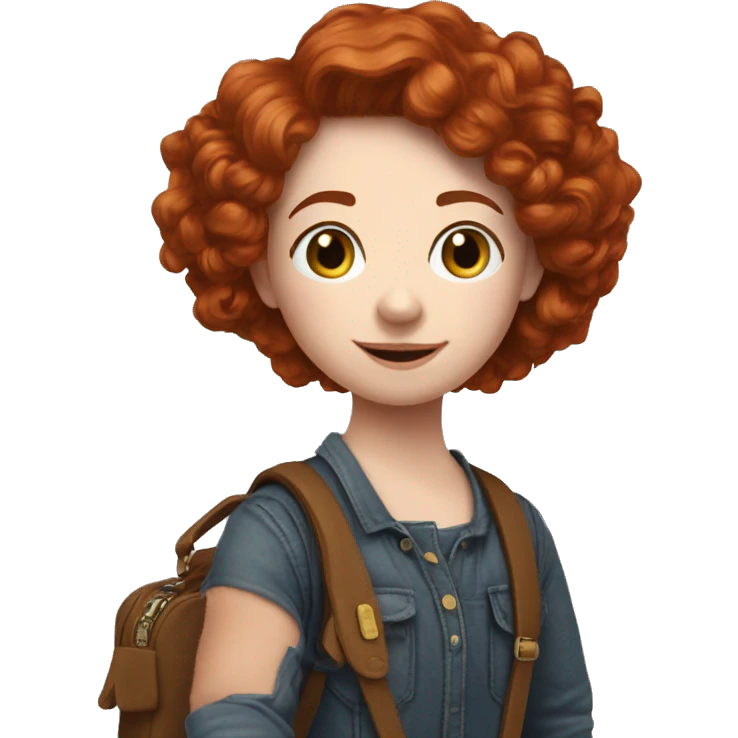small cross body purse worn by red head student emoji
