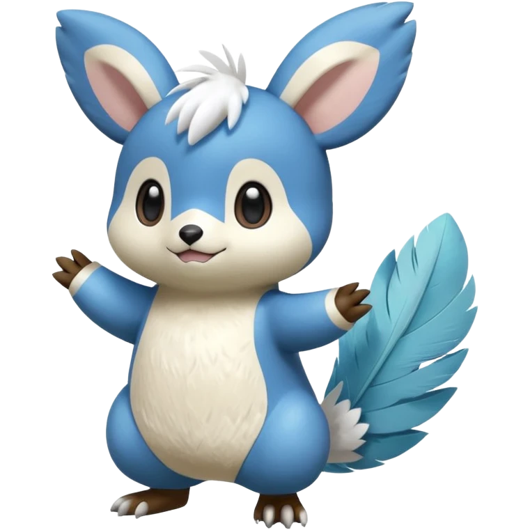 Shiny Minccino-Piplup-Oshawott-Emolga-Minun-Hybrid (Full body) emoji