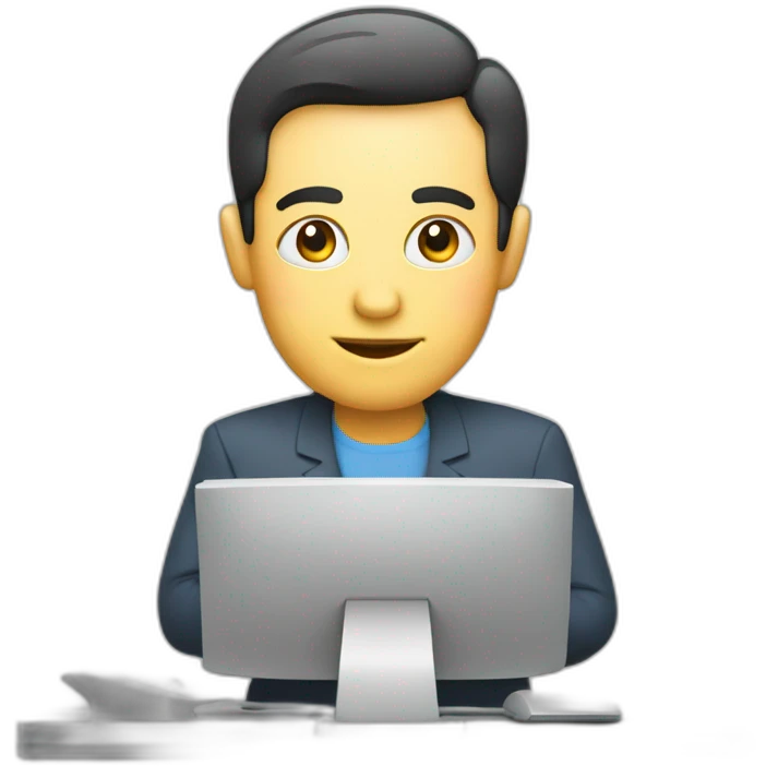 trader person computer with chart on screen emoji