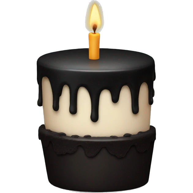 Black cake with candle emoji