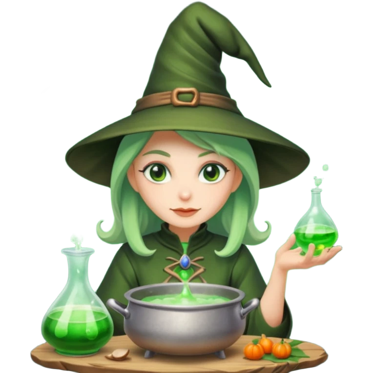 green witch cooking potion emoji
