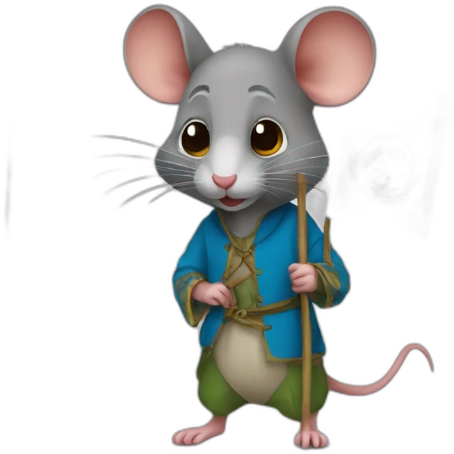 un rat tenant un drapeaux marocain emoji
