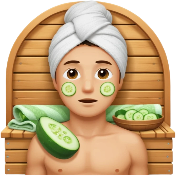 okurka na očích s týpkem a ručníkem co má okolo krku jak kdyby vyšel ze sauny  emoji