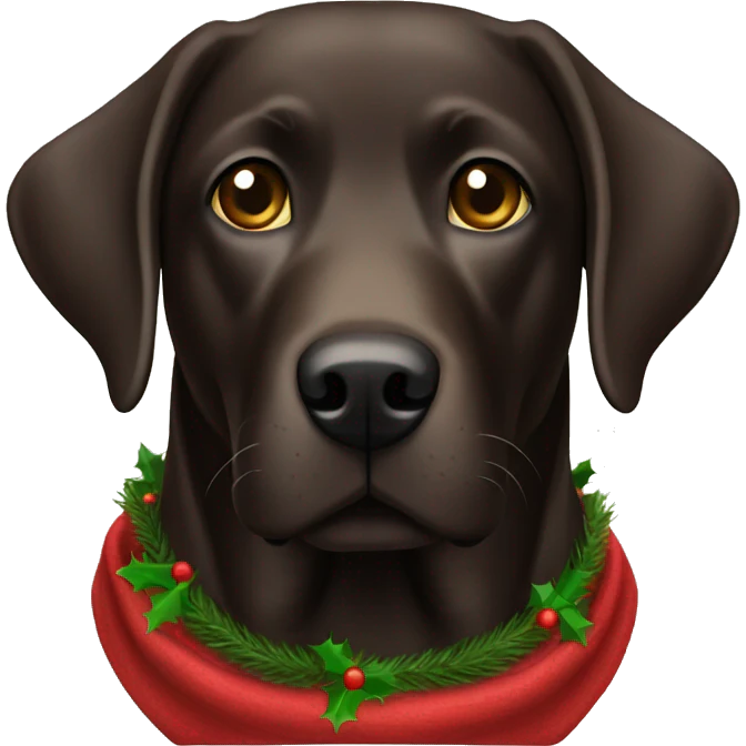 Dark brown labrador christmas emoji