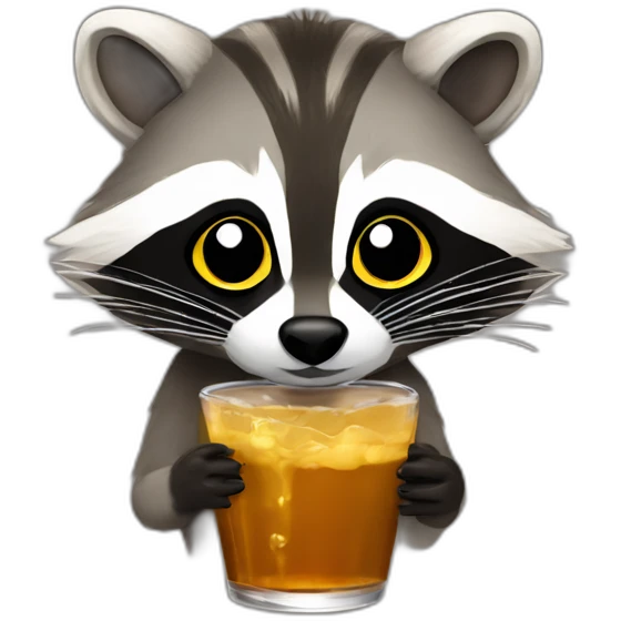 racoon drinking mate emoji