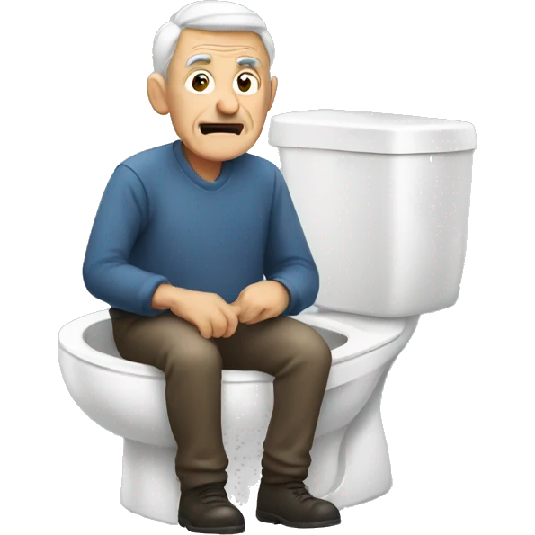 Old man on toilet emoji