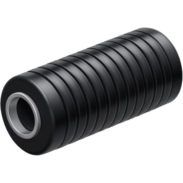Black optical cable sleeve, isometric view emoji