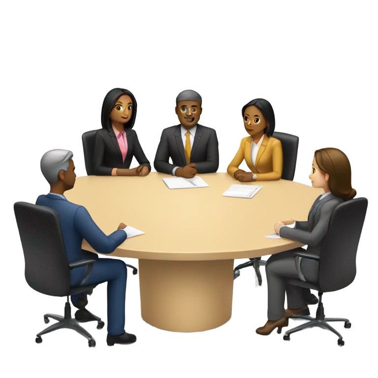 business people sitting at a table emoji