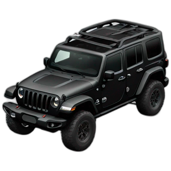 Lifted black jeep JL emoji
