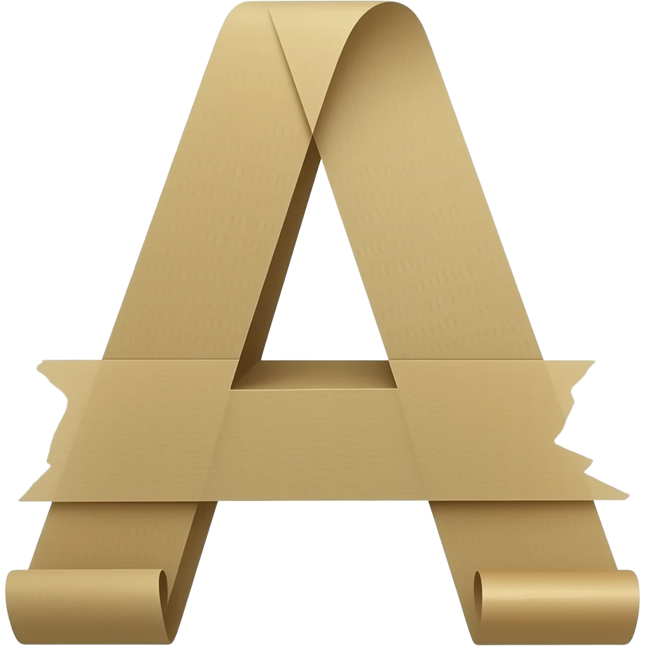 Roll of tape un raveling in the shape of an a emoji