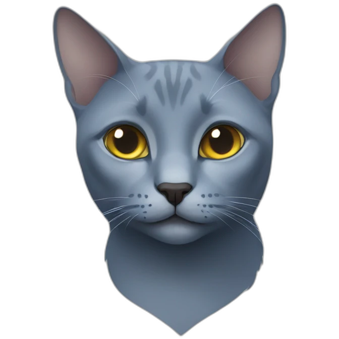 Russian blue cat face emoji