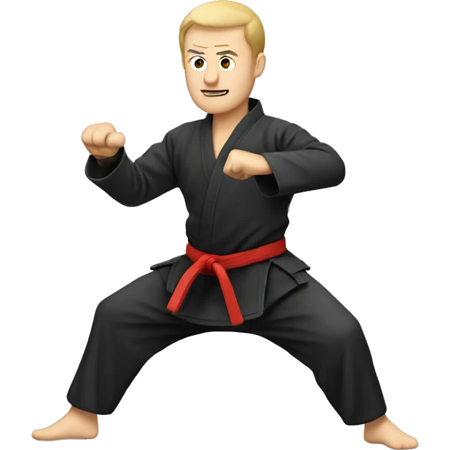 White man doing martial arts emoji