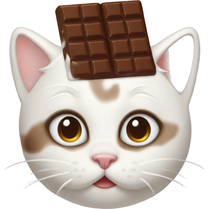 Milky cat with chocolate  emoji