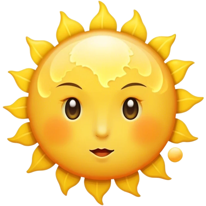 big sun with small tiny yellow moon moon beside it  tiny moon emoji
