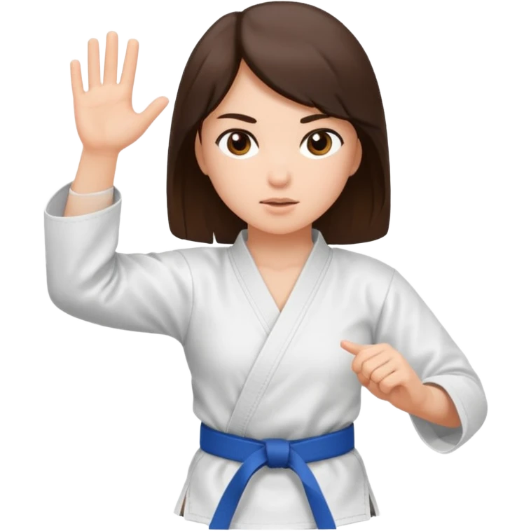Brunette girl who practice karate emoji