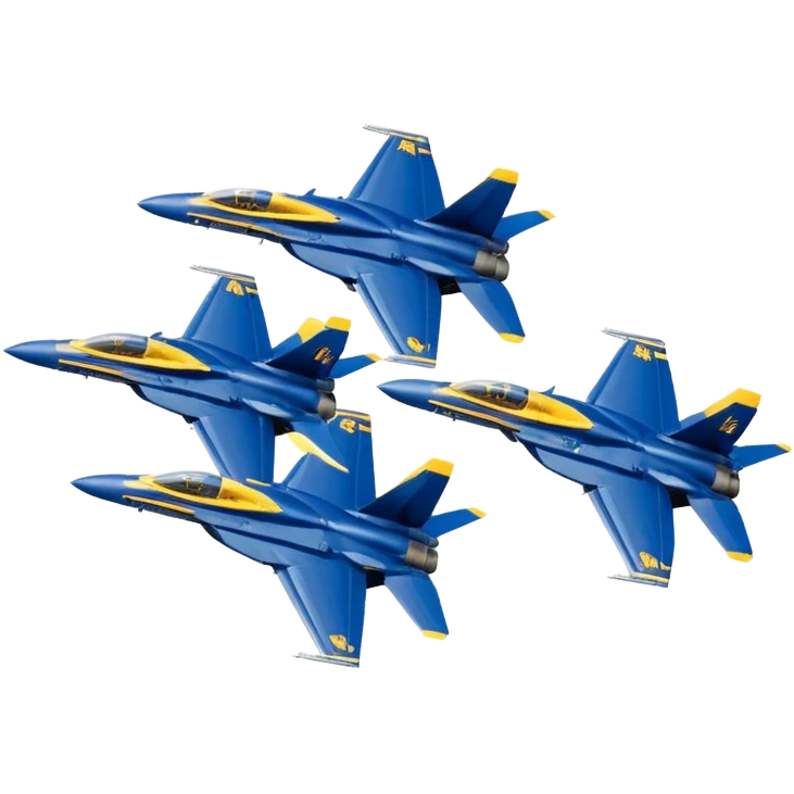 four US Navy Blue Angels f/a-18s performing diamond formation flight maneuver emoji
