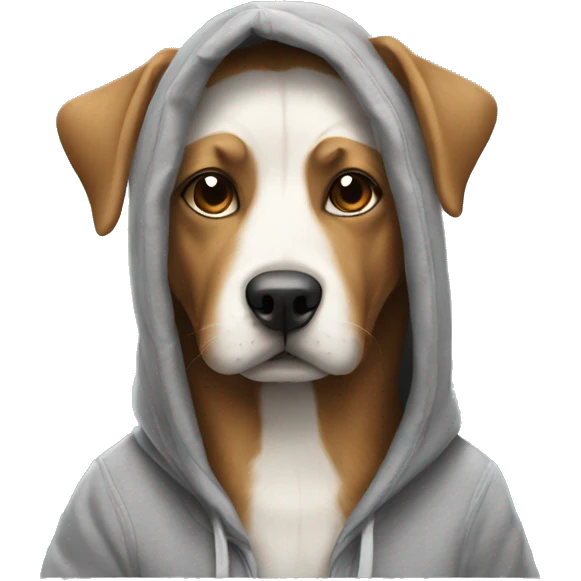 Draw a dog wearing a hoodie  emoji