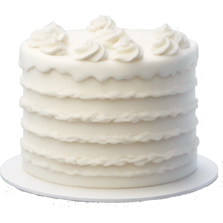 Realistic white layered cake emoji