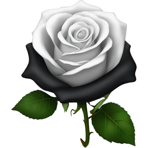 Black rose with a white bow on the stem ￼ emoji