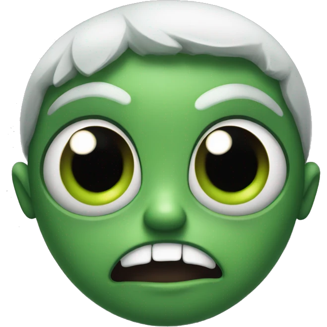 Uggly horror face green skin Big eyes emoji