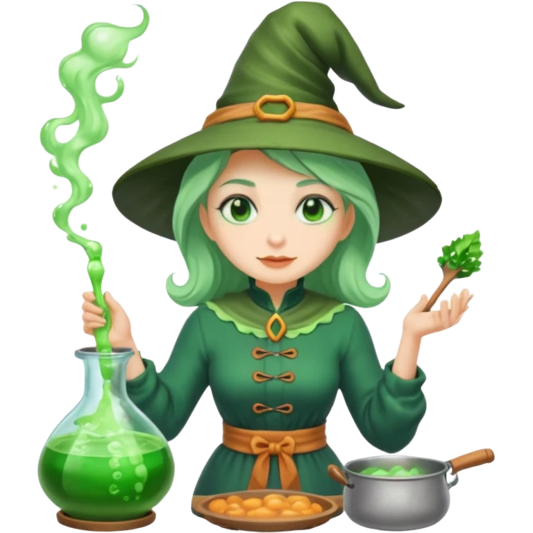 green witch cooking potion emoji