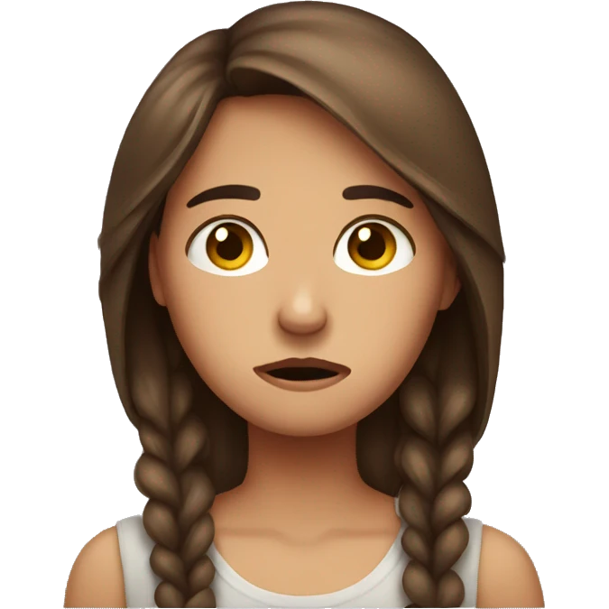 brown hair girl upset emoji