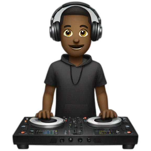 electro dj on turntables emoji