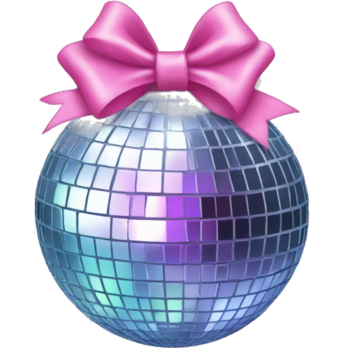 Disco ball with coquette bow  emoji
