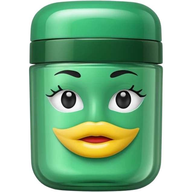 lip mask packaging green emoji