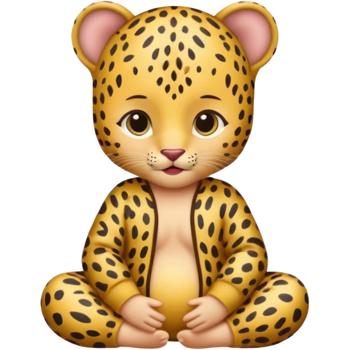 human baby with leopard patterned clothes emoji