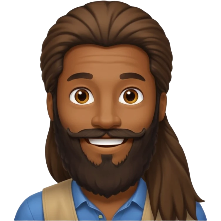 BEARDED Knights long hair long beard black guy emoji
