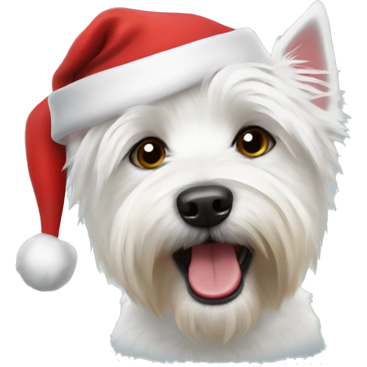 Westie in santa hat emoji