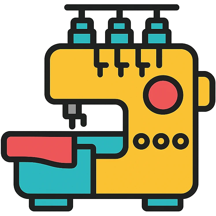 simplified overlocker outline, professional and approachable emoji