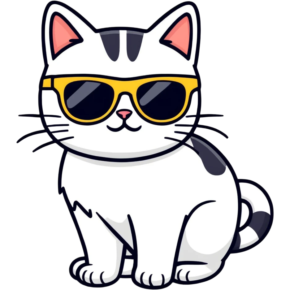 Cat with sunglasses saying happy birthday  emoji