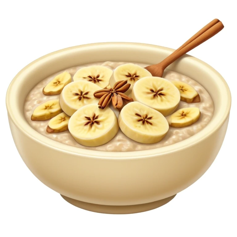oatmeal with banana emoji
