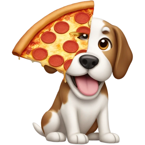 Dog eat pizza emoji