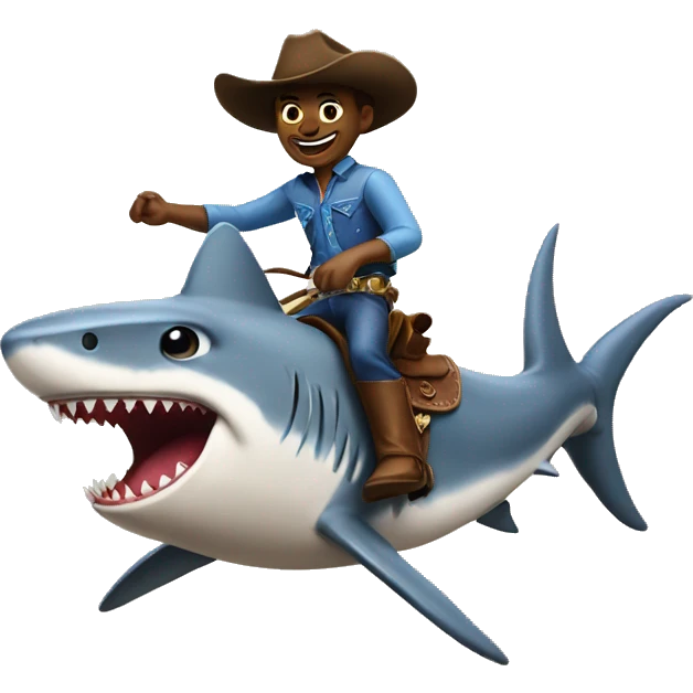 cowboy riding shark emoji