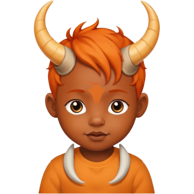 black baby with horns and orange hair emoji