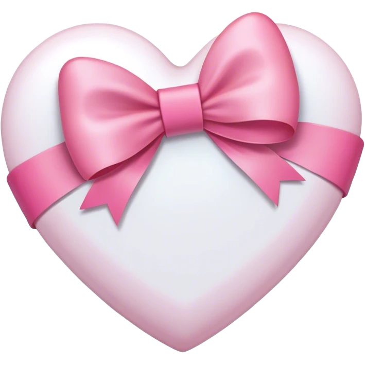 White heart with pink ￼bow emoji