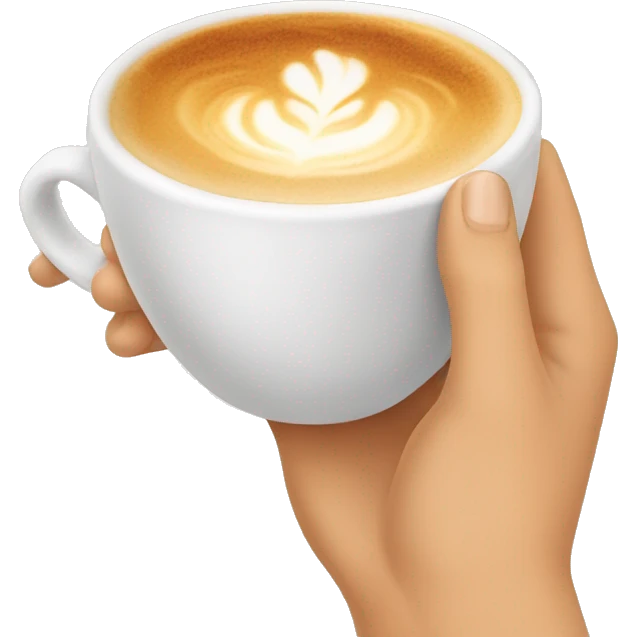 Female Hand holding a latte emoji