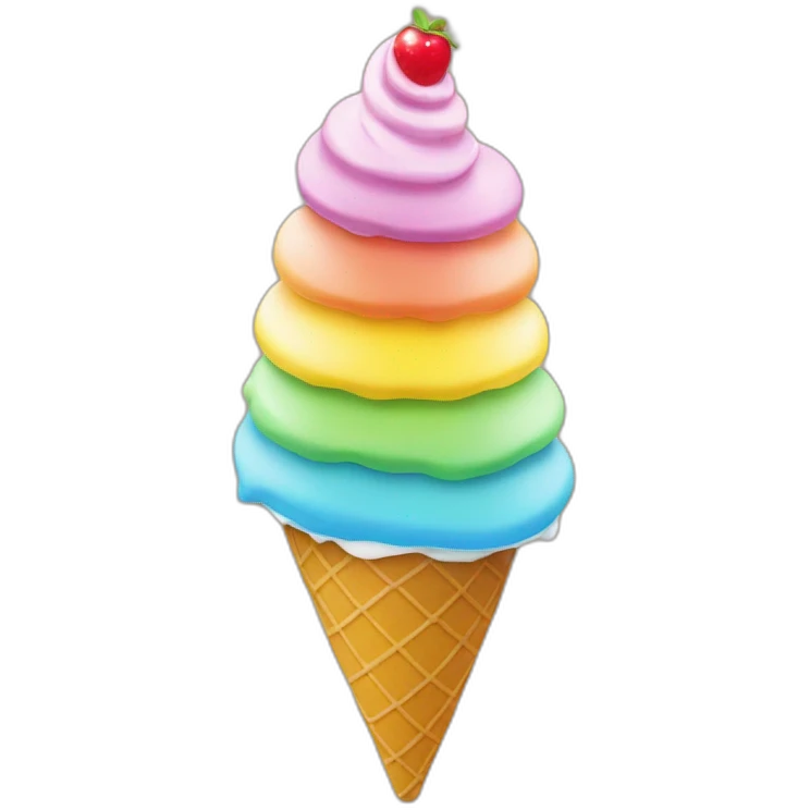 rainbow icecream sundae cone emoji